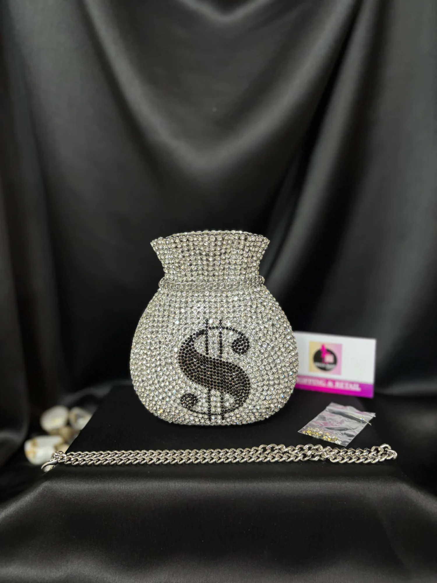 Regal Dollar Crystal Clutch