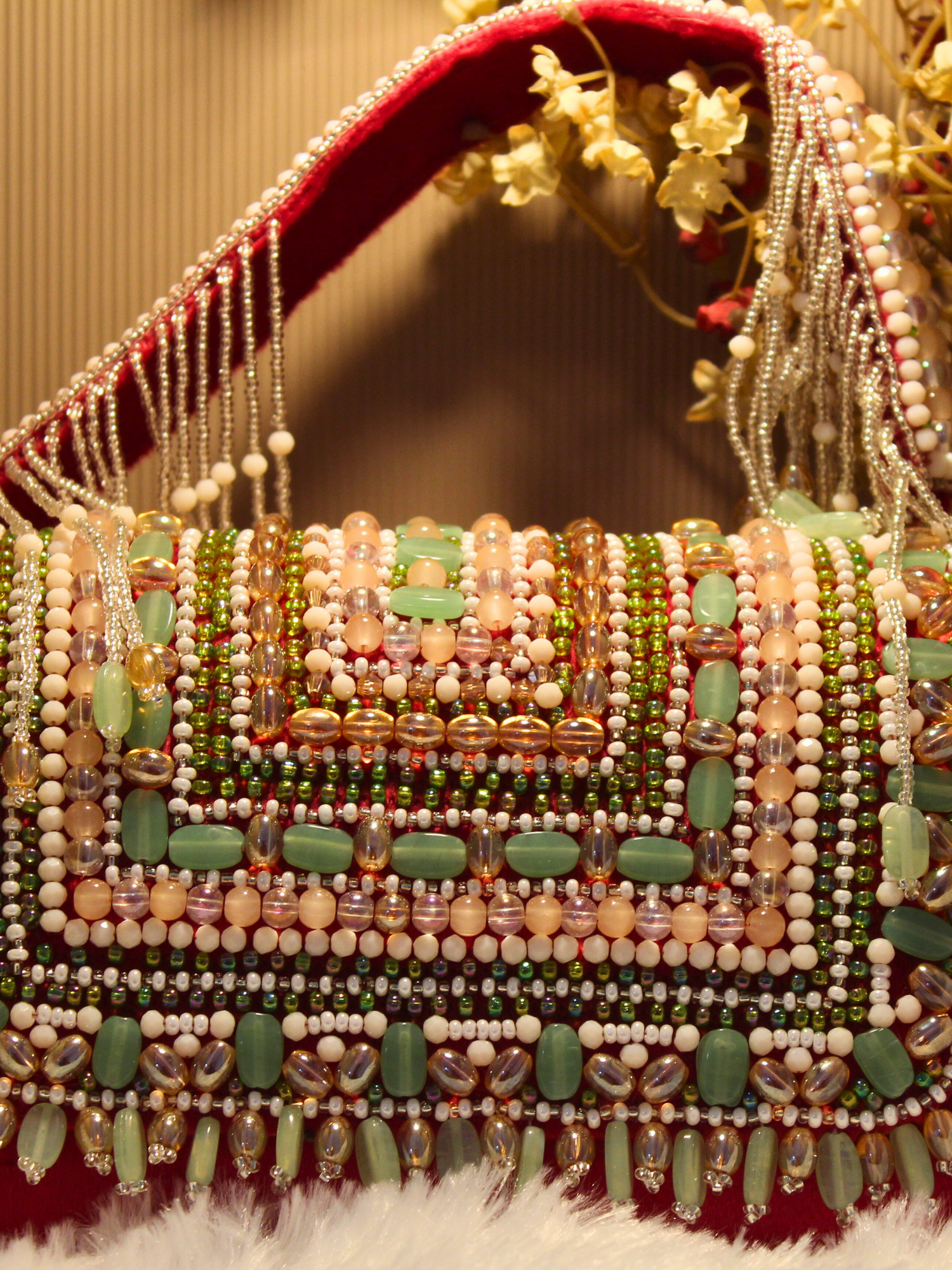 Emerald Enchanté Beaded Clutch