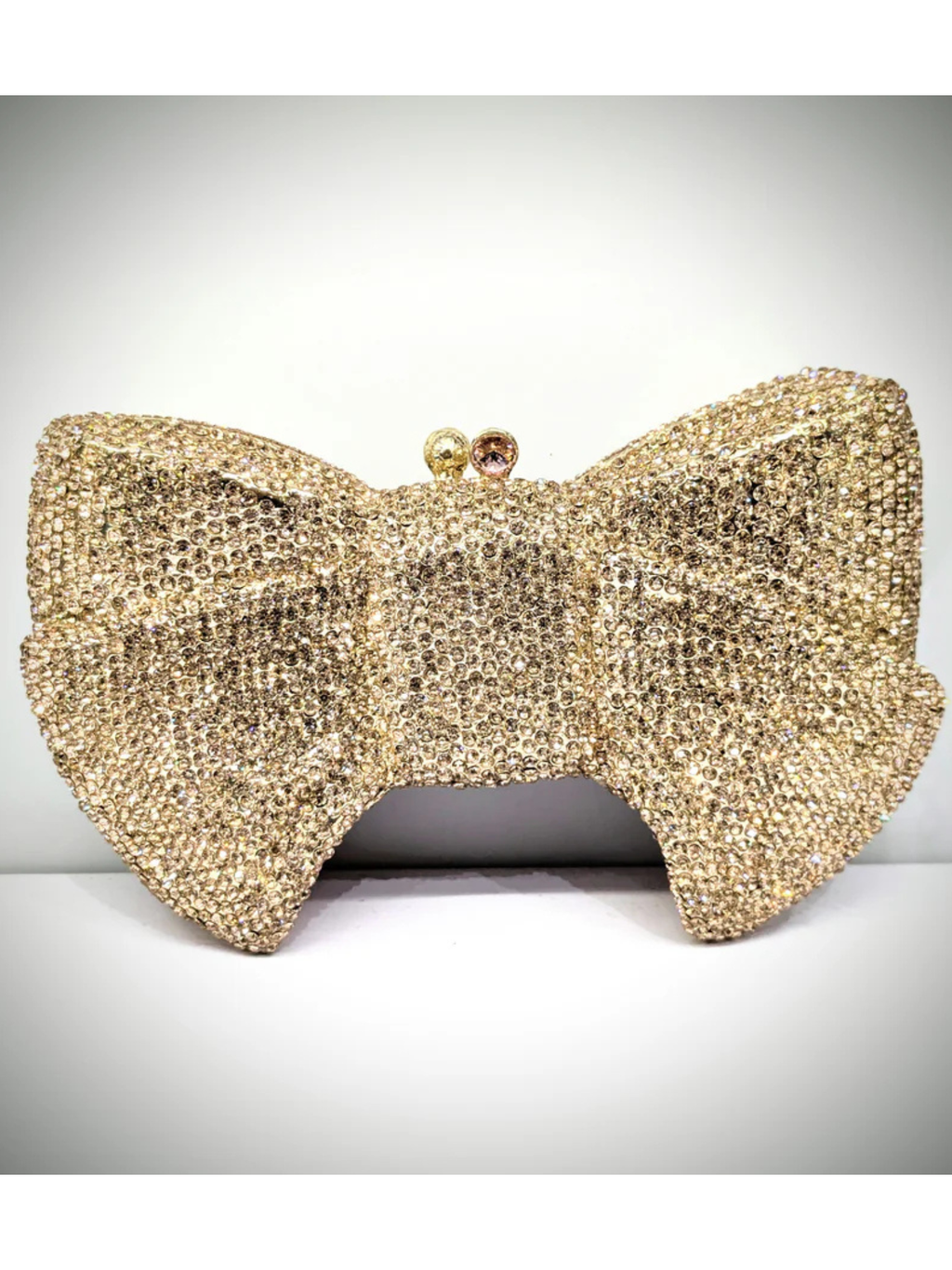 Gold Ribbon Crystal Bag