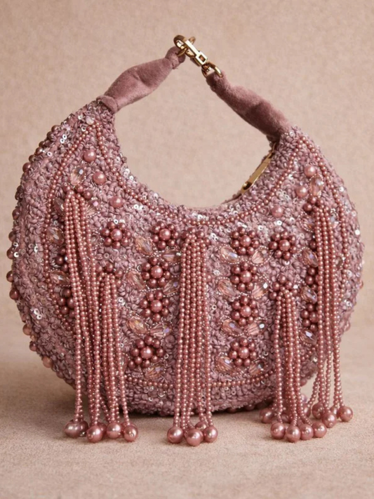Rosé Pearl Cascade Bag