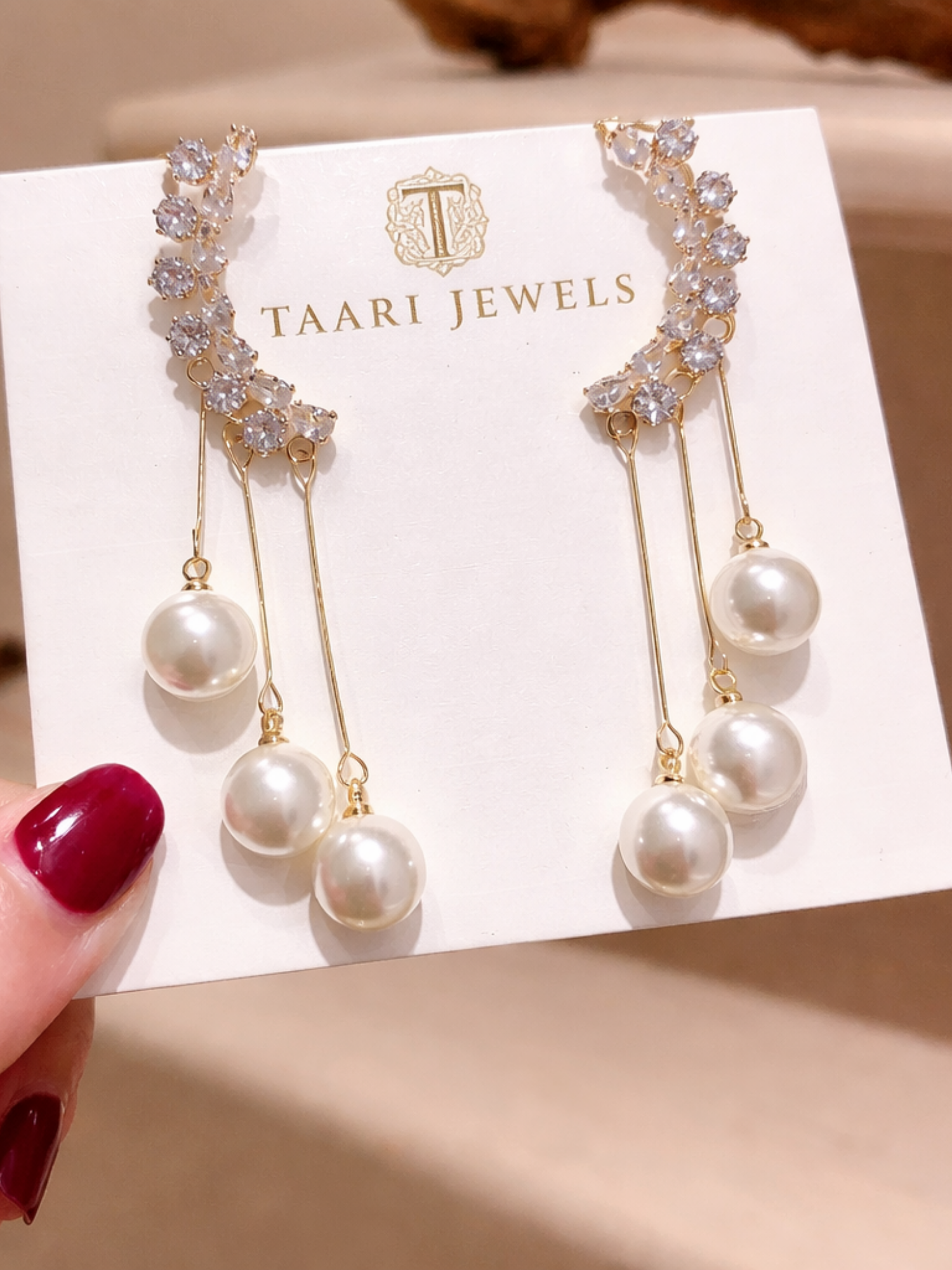 Celeste Pearl Cascade Earrings