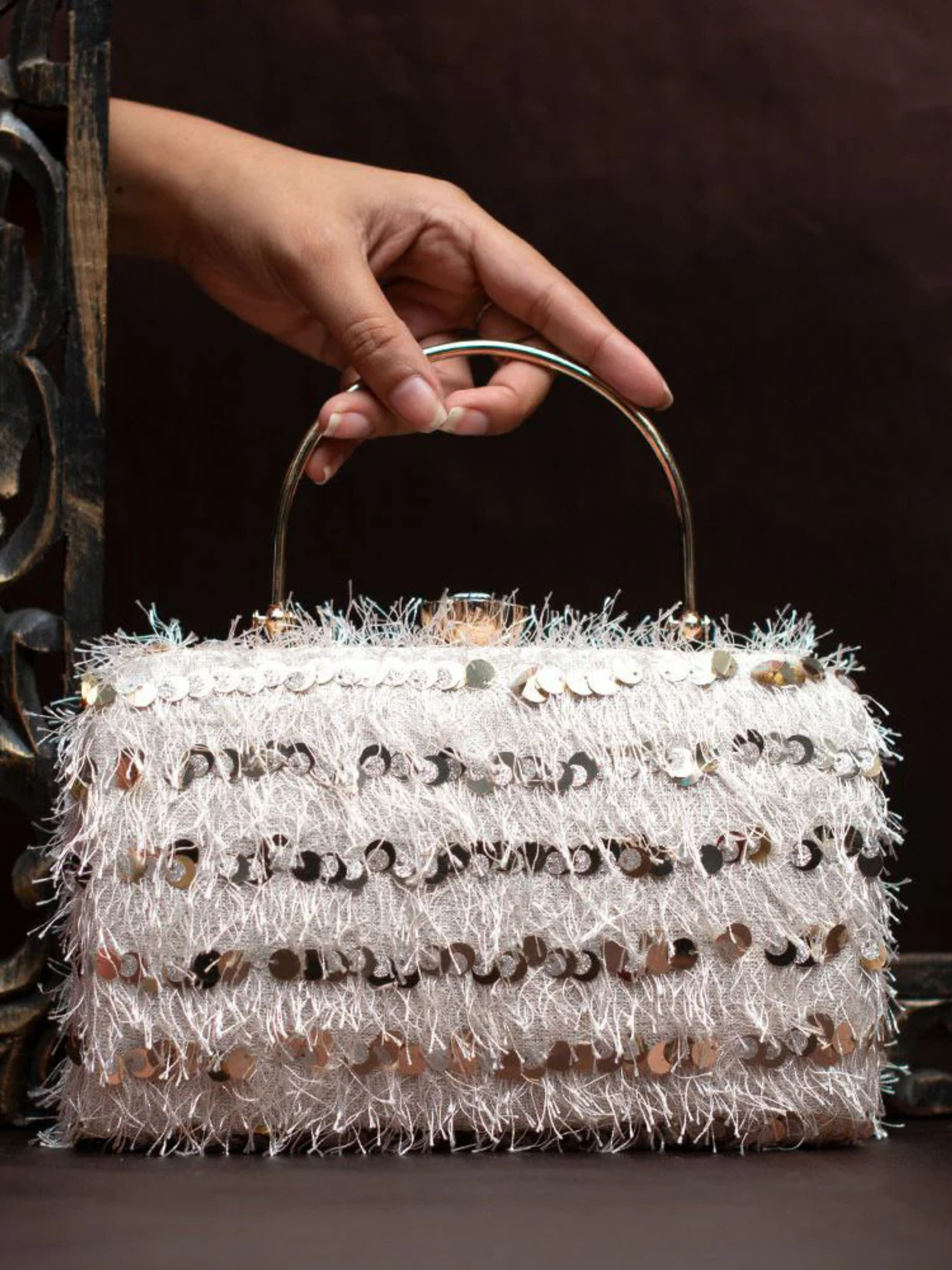 Sequins Fabric Party Clutch