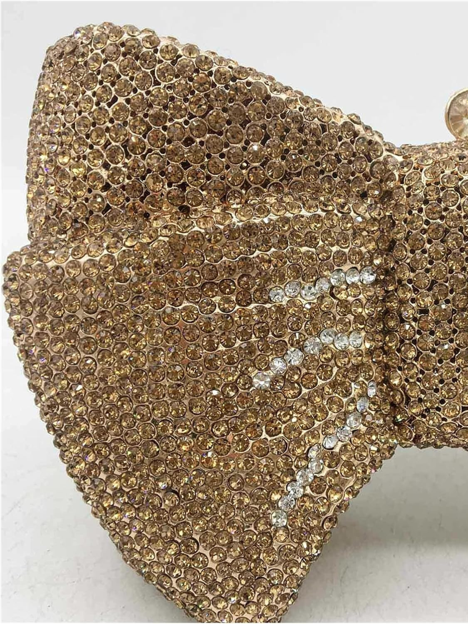 Gold Ribbon Crystal Bag