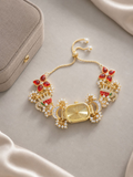 Ruby Blossom Handmade Kundan Watch