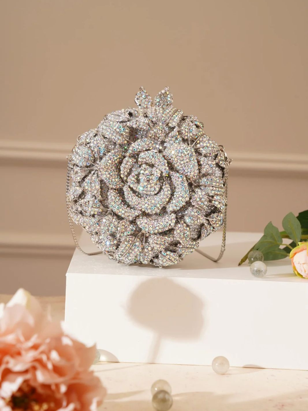 Opulent Bloom Crystal Bag