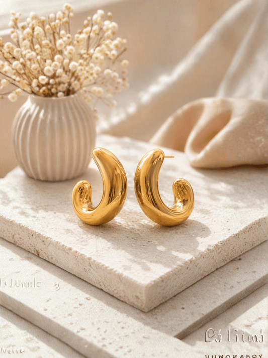 Molten Wave Hoop Earrings