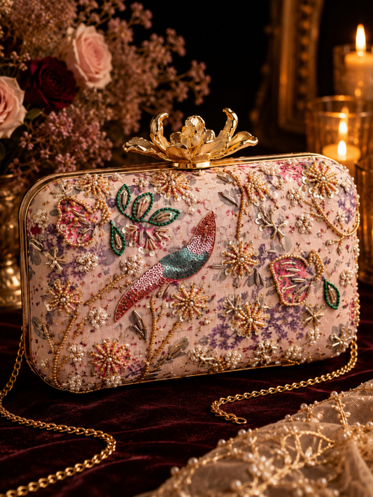 Pastel Bird Garden Clutch