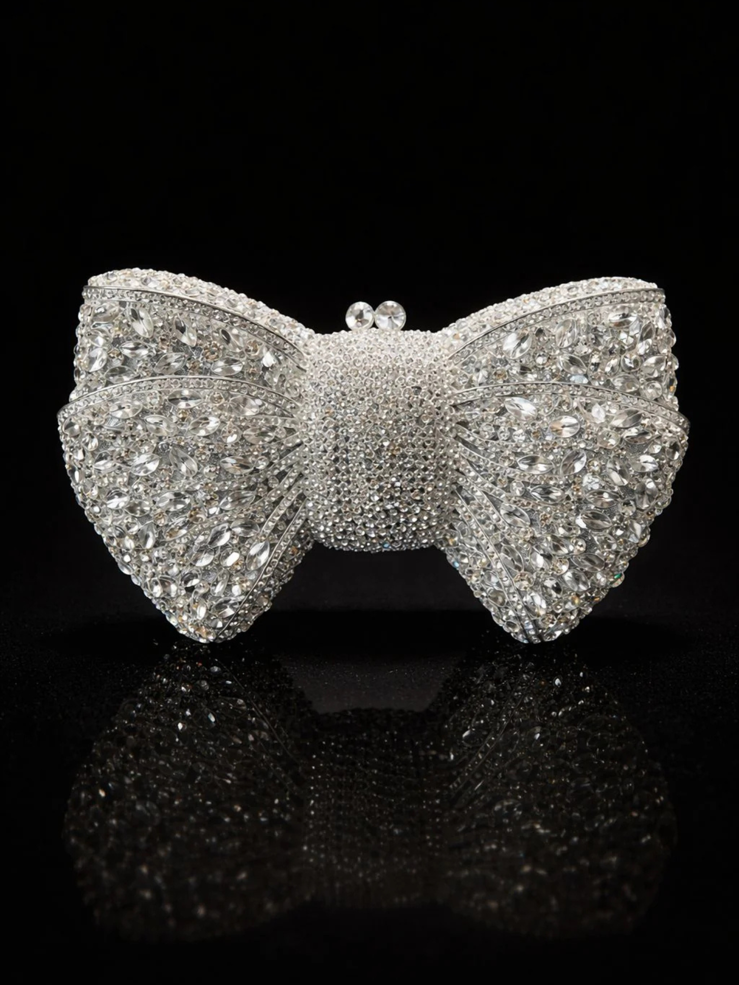 Velvet Bow Crystal Clutch
