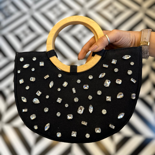 Midnight Glam Denim Clutch