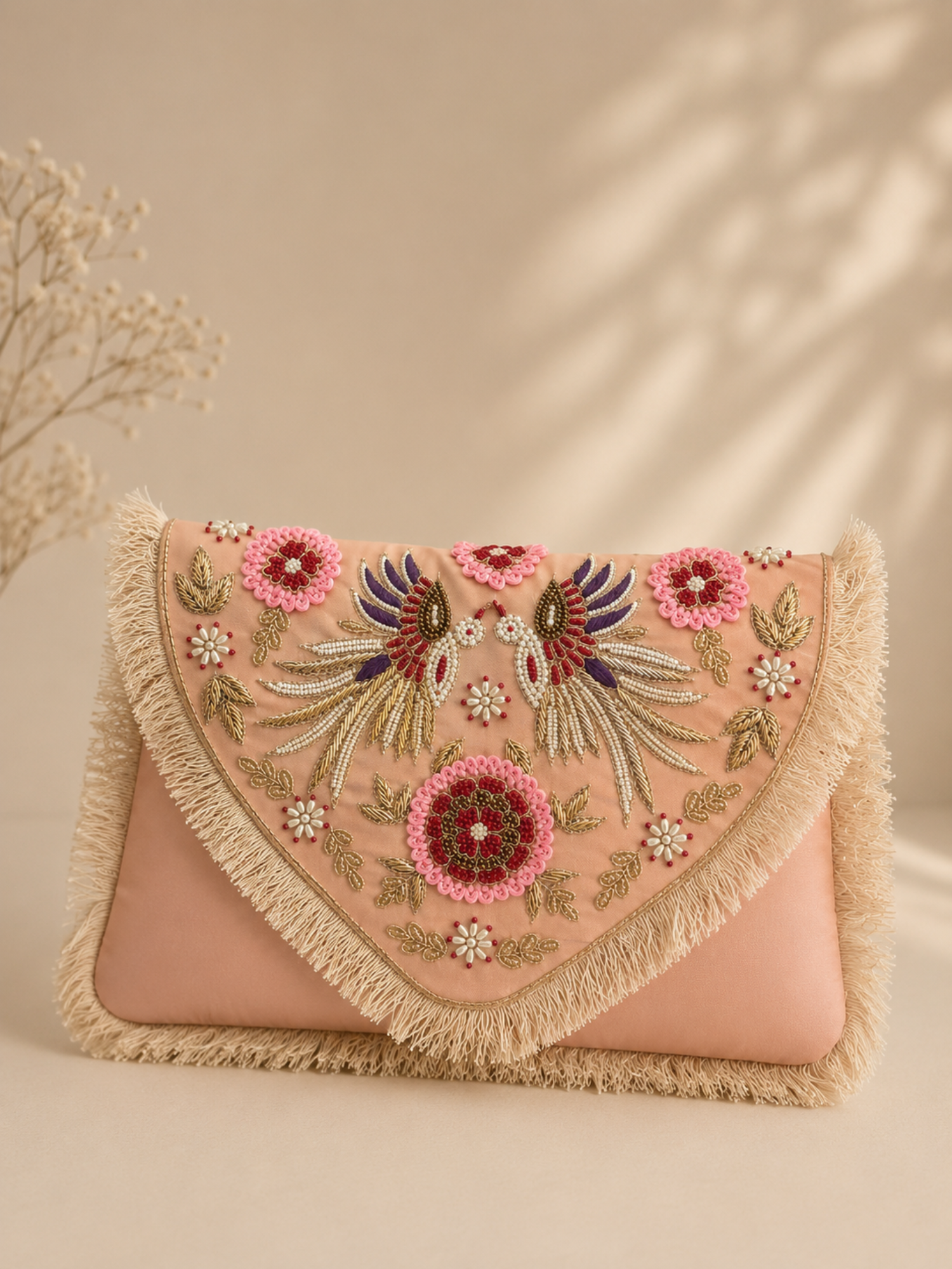 Royal Birdsong Embroidered Clutch