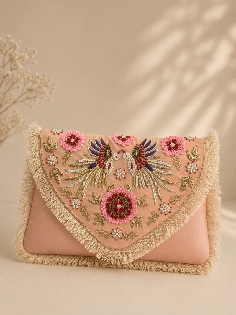 Royal Birdsong Embroidered Clutch