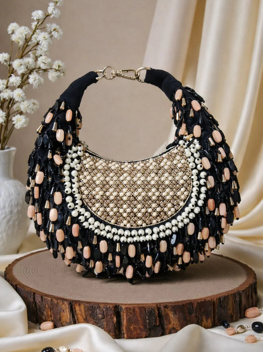 Opaline Beaded Crescent
