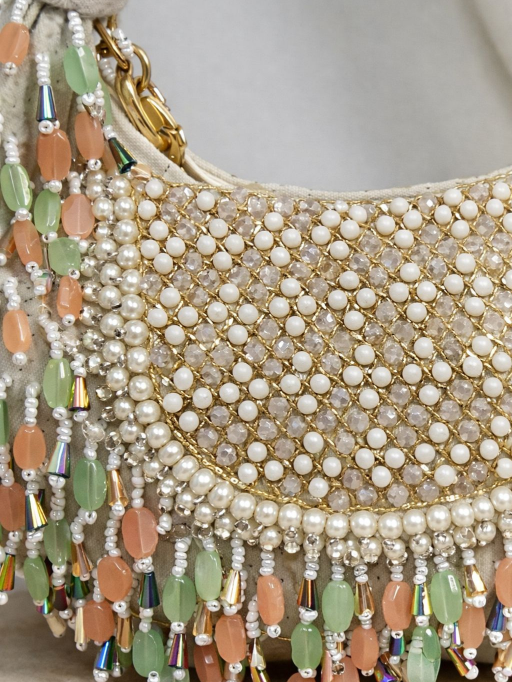 Opaline Beaded Crescent