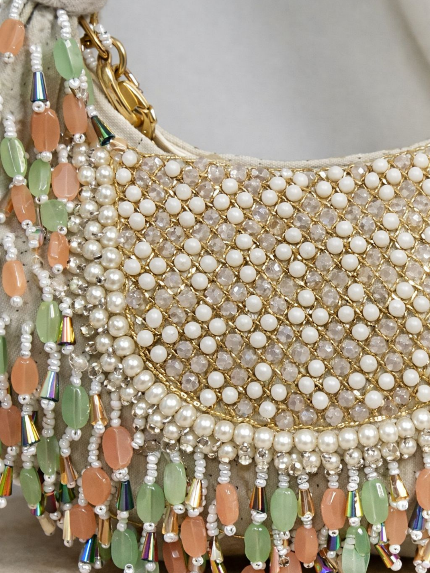 Opaline Beaded Crescent
