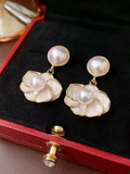 Pearl Petal Drop Earrings