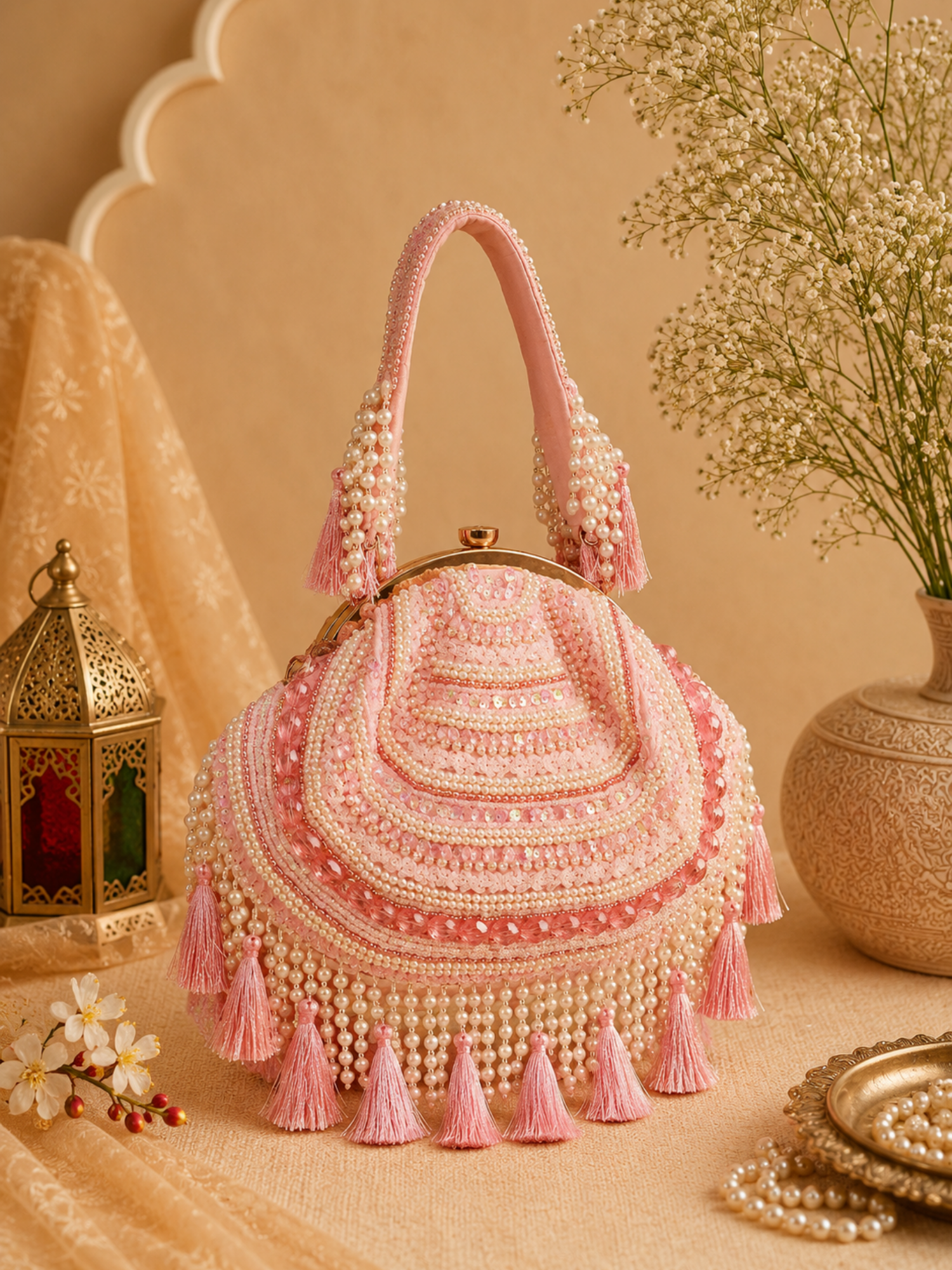 Zarina Tasselled Half Moon Bag