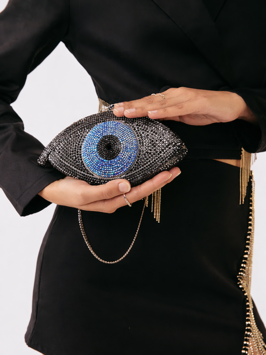 Crystal Evil Eye Clutch