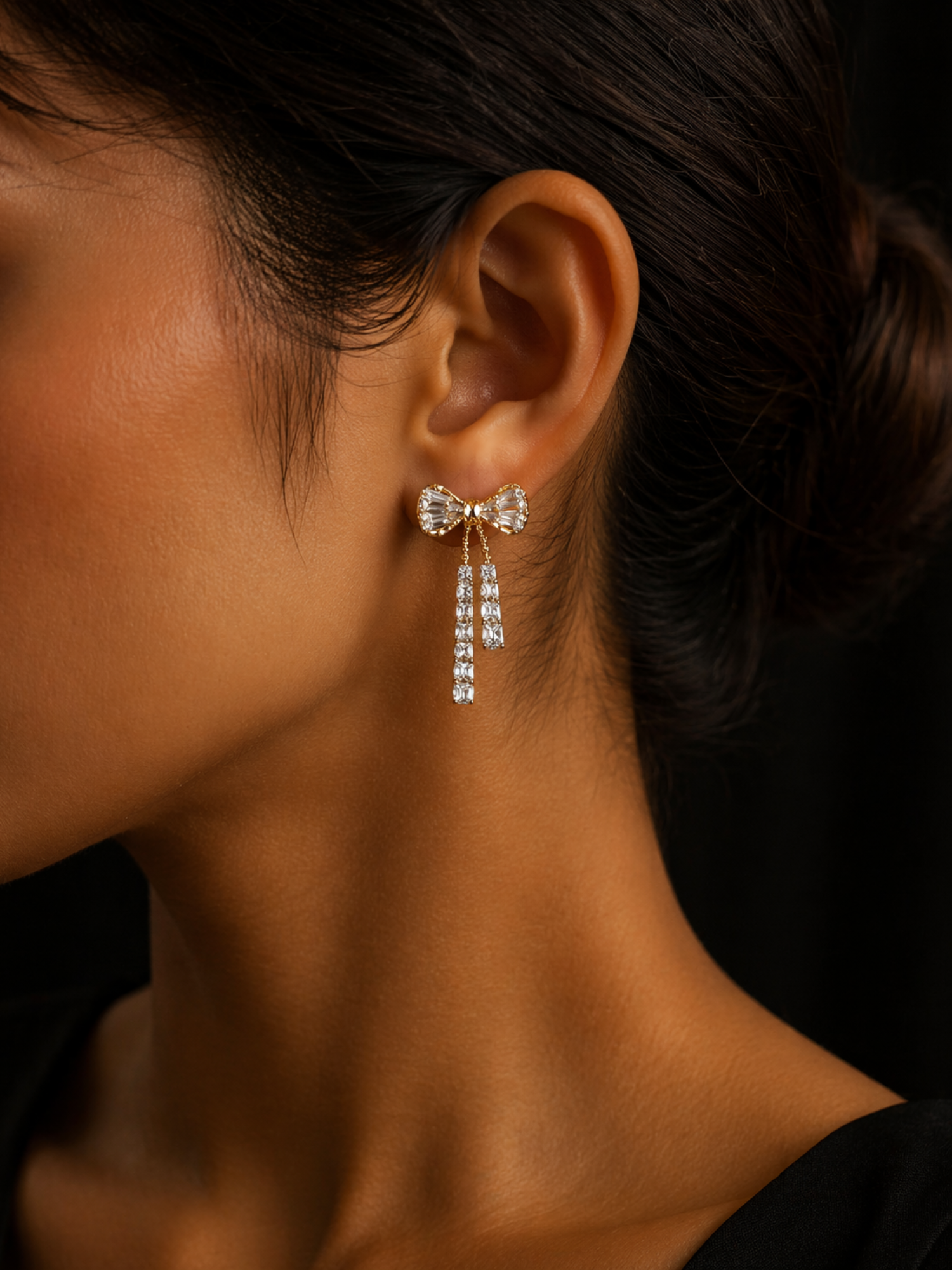 Crystal Bow Earrings