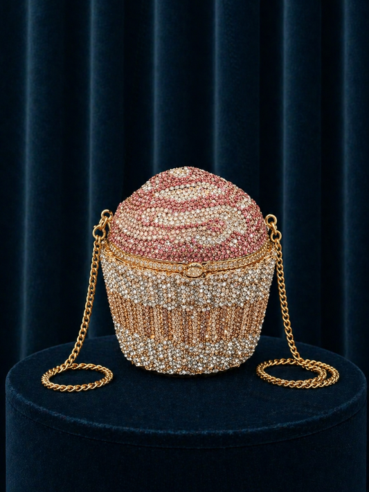 Rosé Cupcake Crystal Clutch