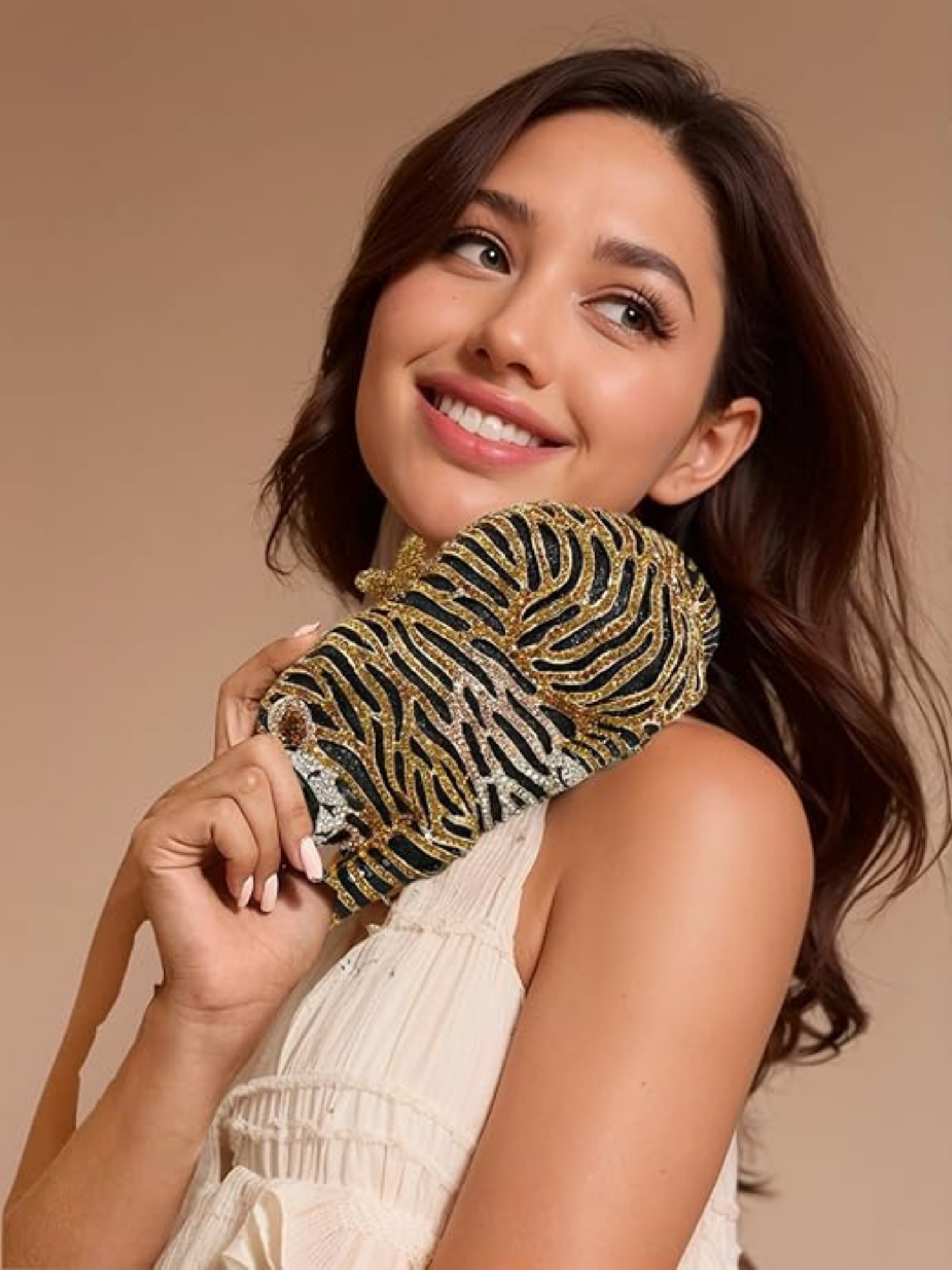 Stripe Royale Crystal Clutch