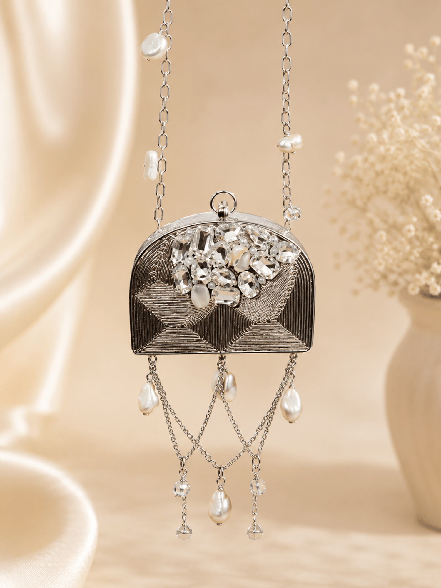 Pearl Cascade Mini Clutch