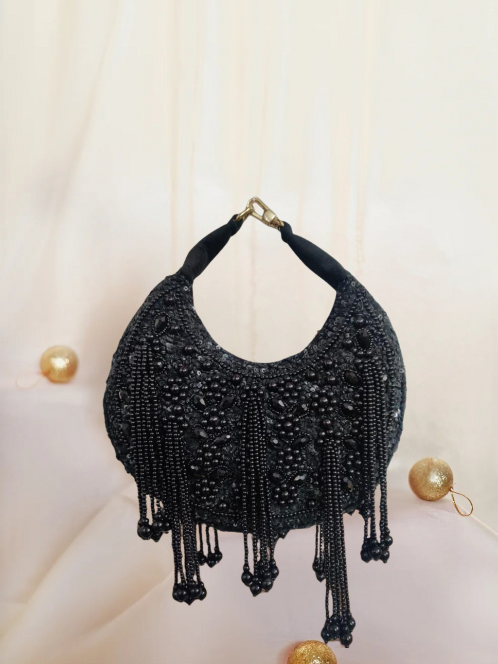 Moon Pearl Drape Clutch