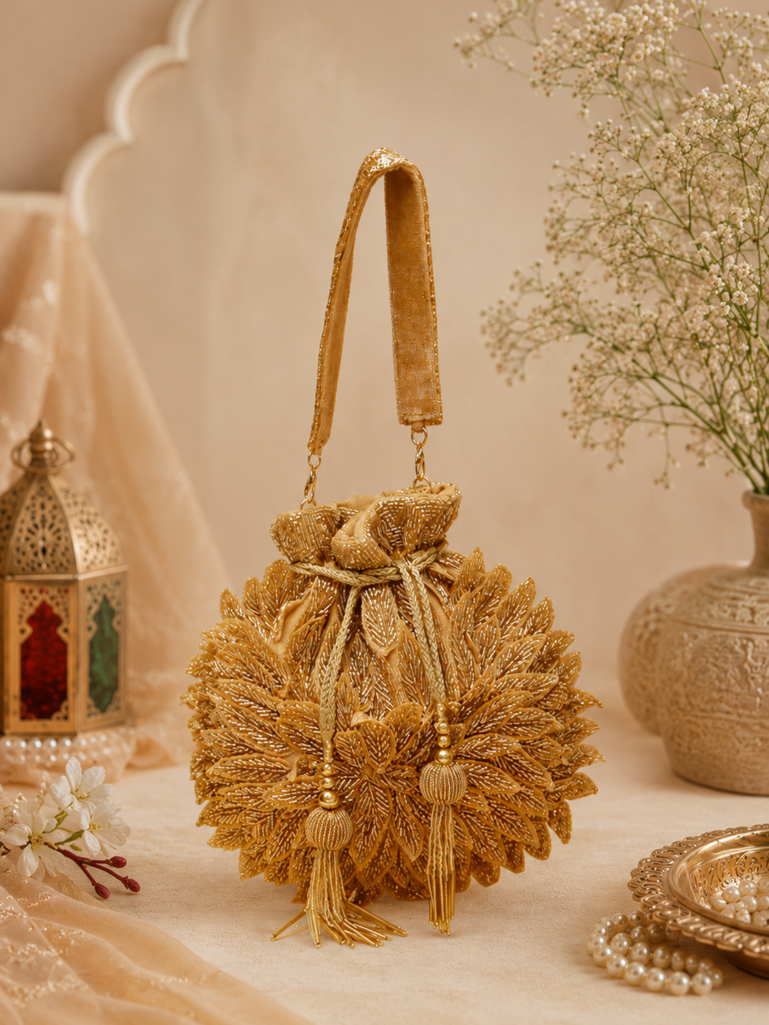 Golden Bloom Potli