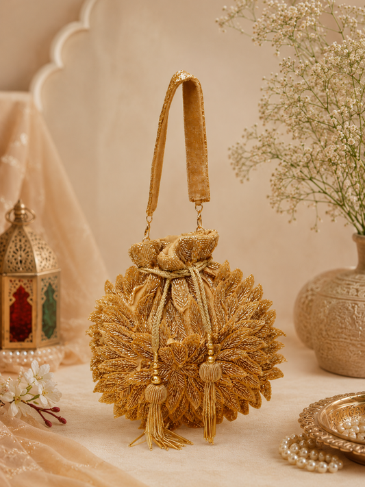 Golden Bloom Potli