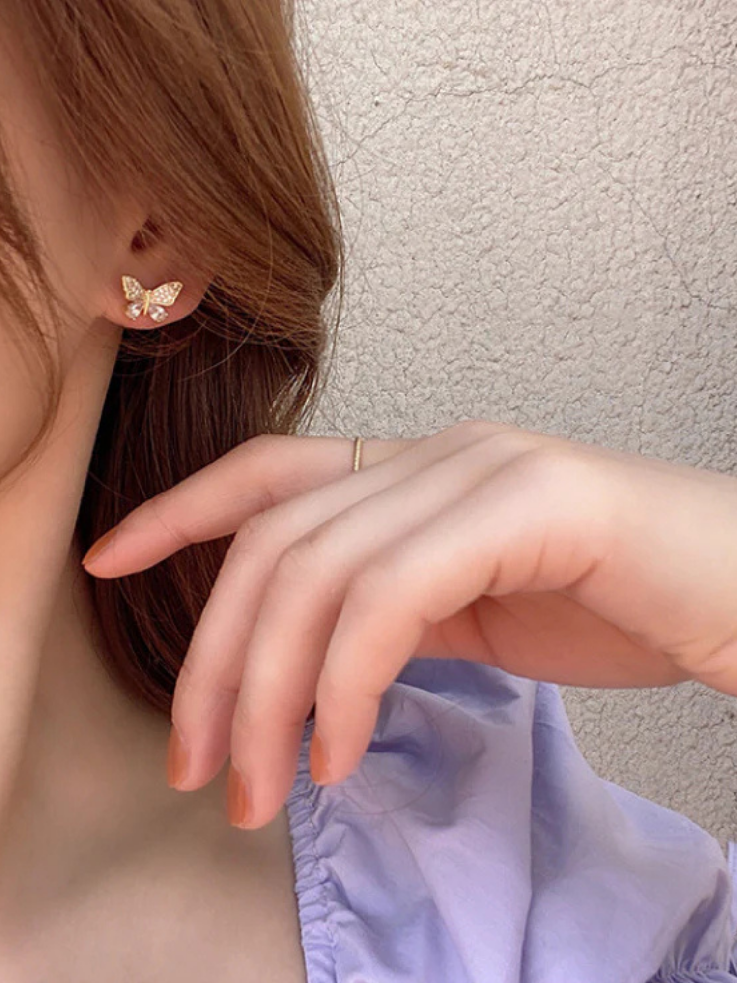 Crystal Butterfly Tassel Earrings