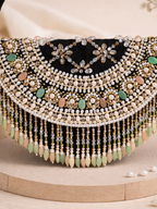 Zehra Royale Fringe Half-Moon Clutch