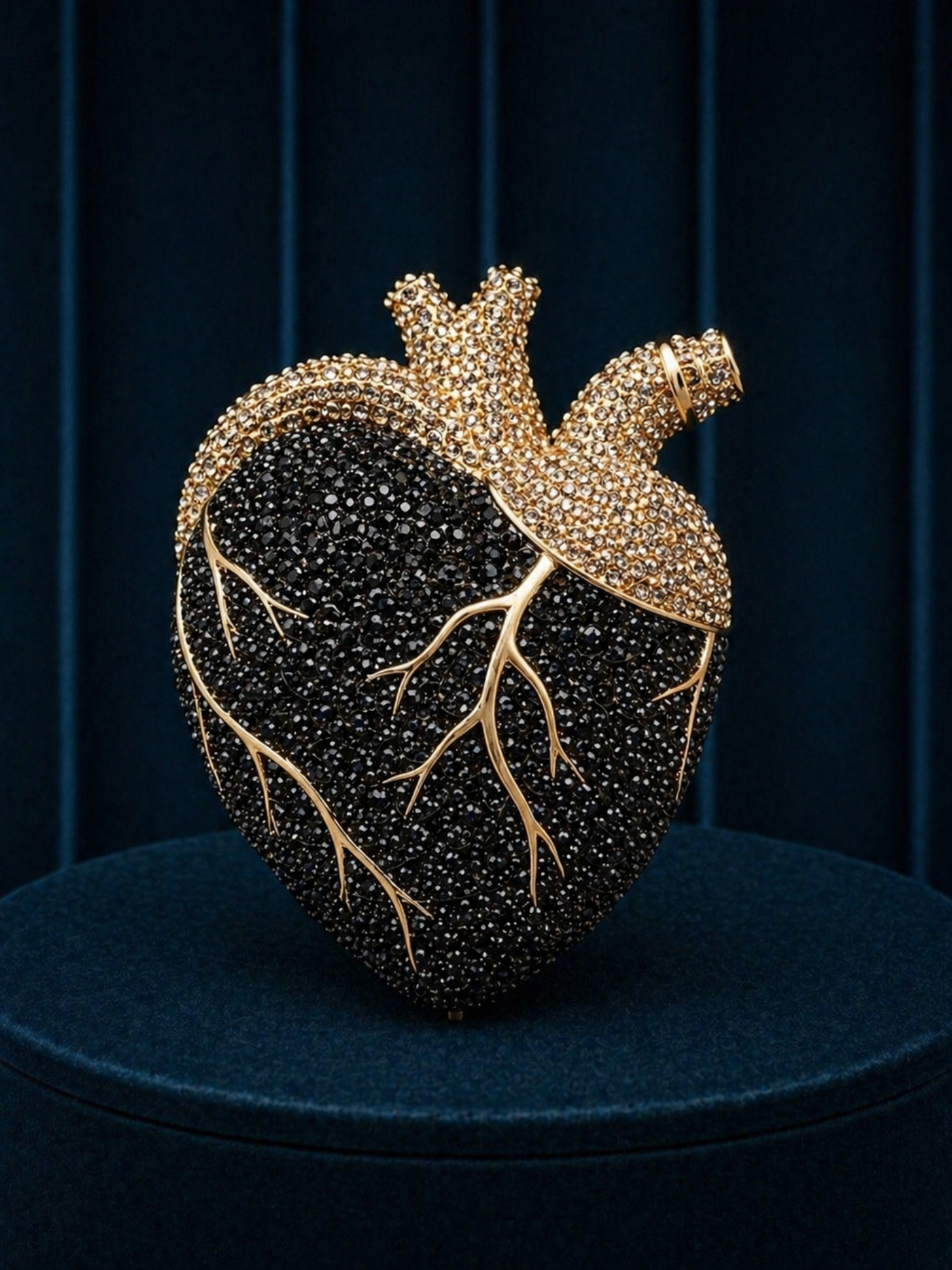 Midnight Heart Crystal Clutch