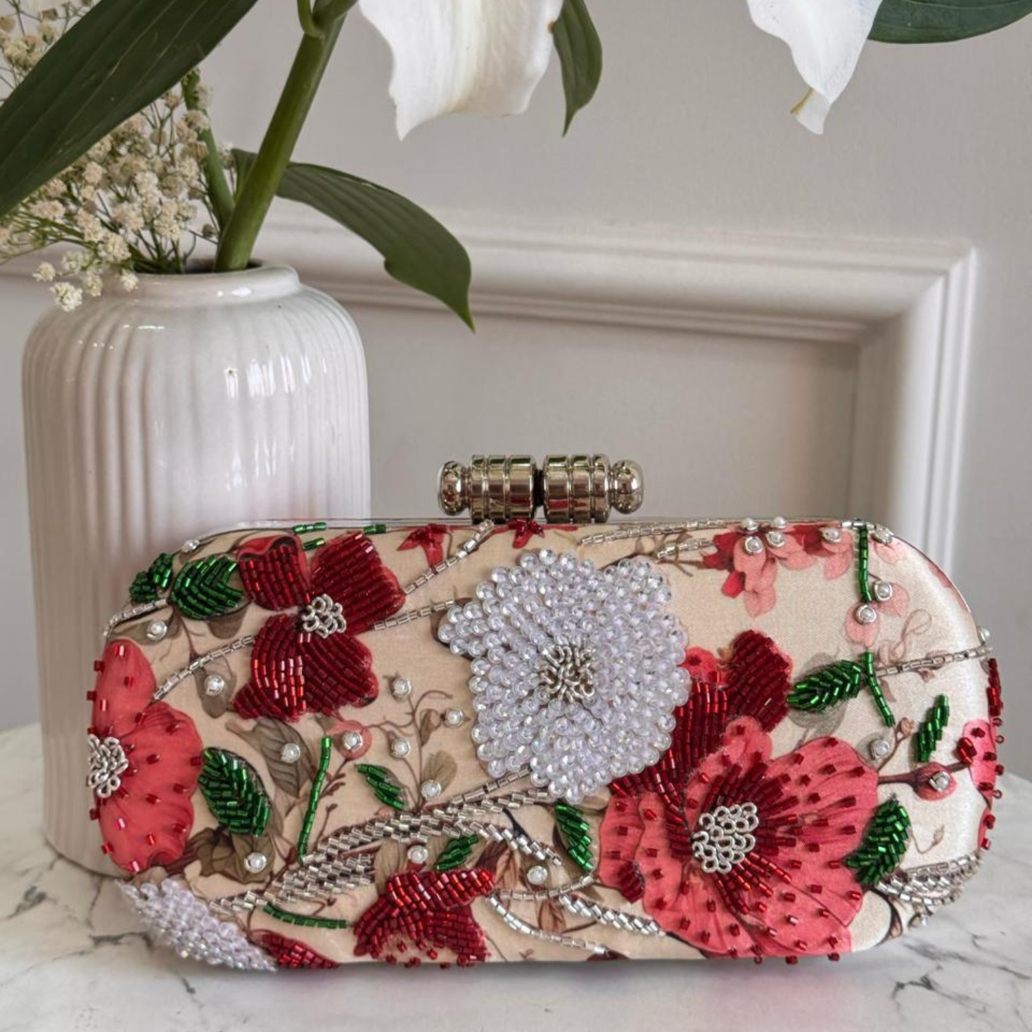 Bloom Luxe Embellished Clutch