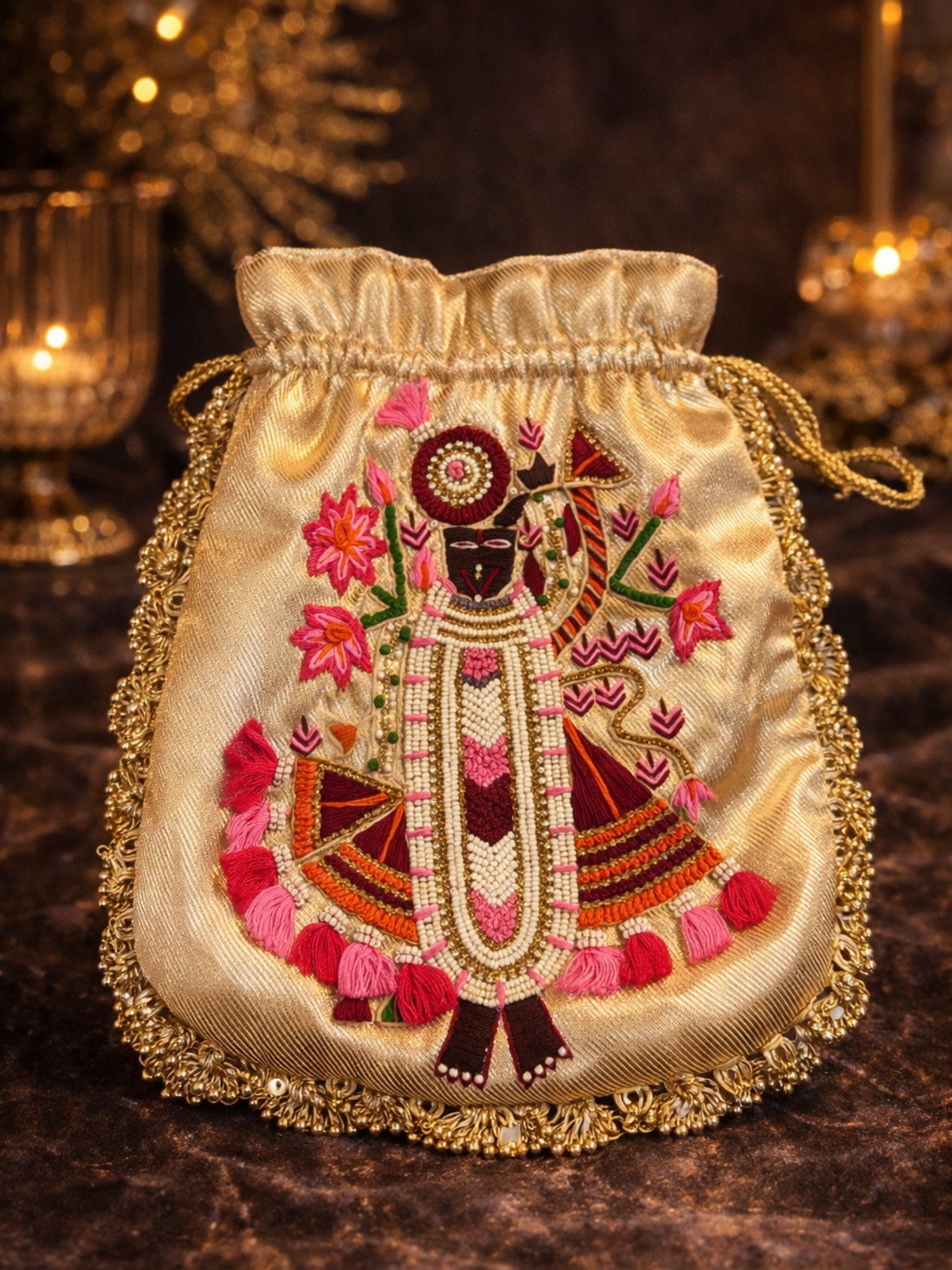 Shreenathji Hand-Embroidered Potli