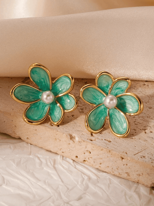 Floral Pearl Studs