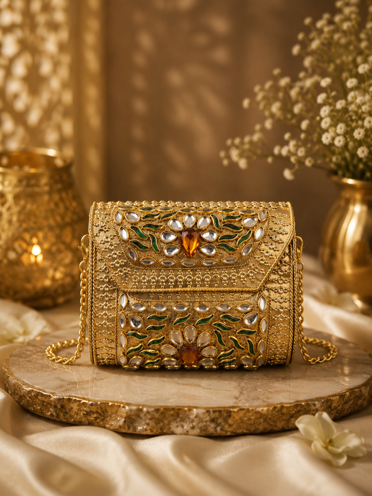 Royal Sunburst Gold Mini Clutch