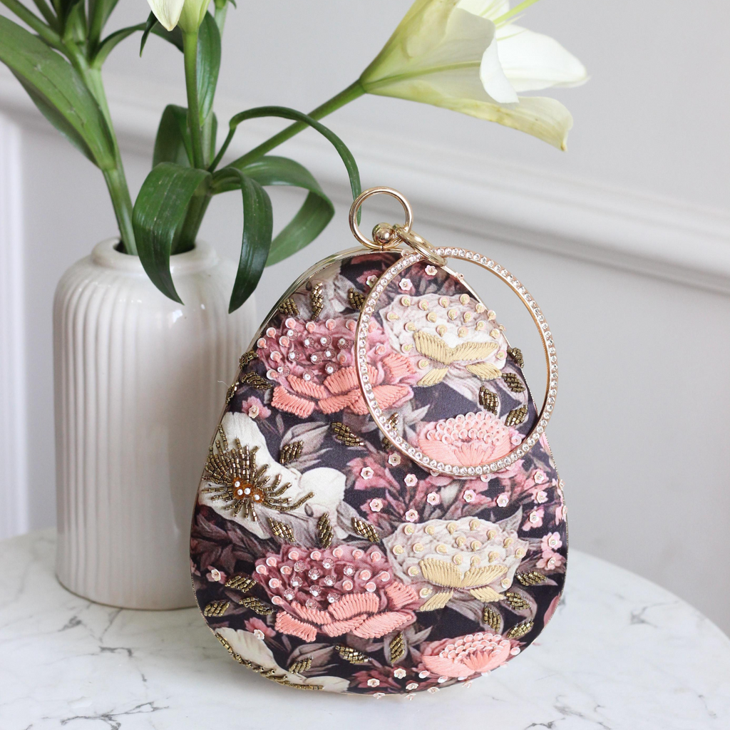 Mehek Charm Embroidered Clutch