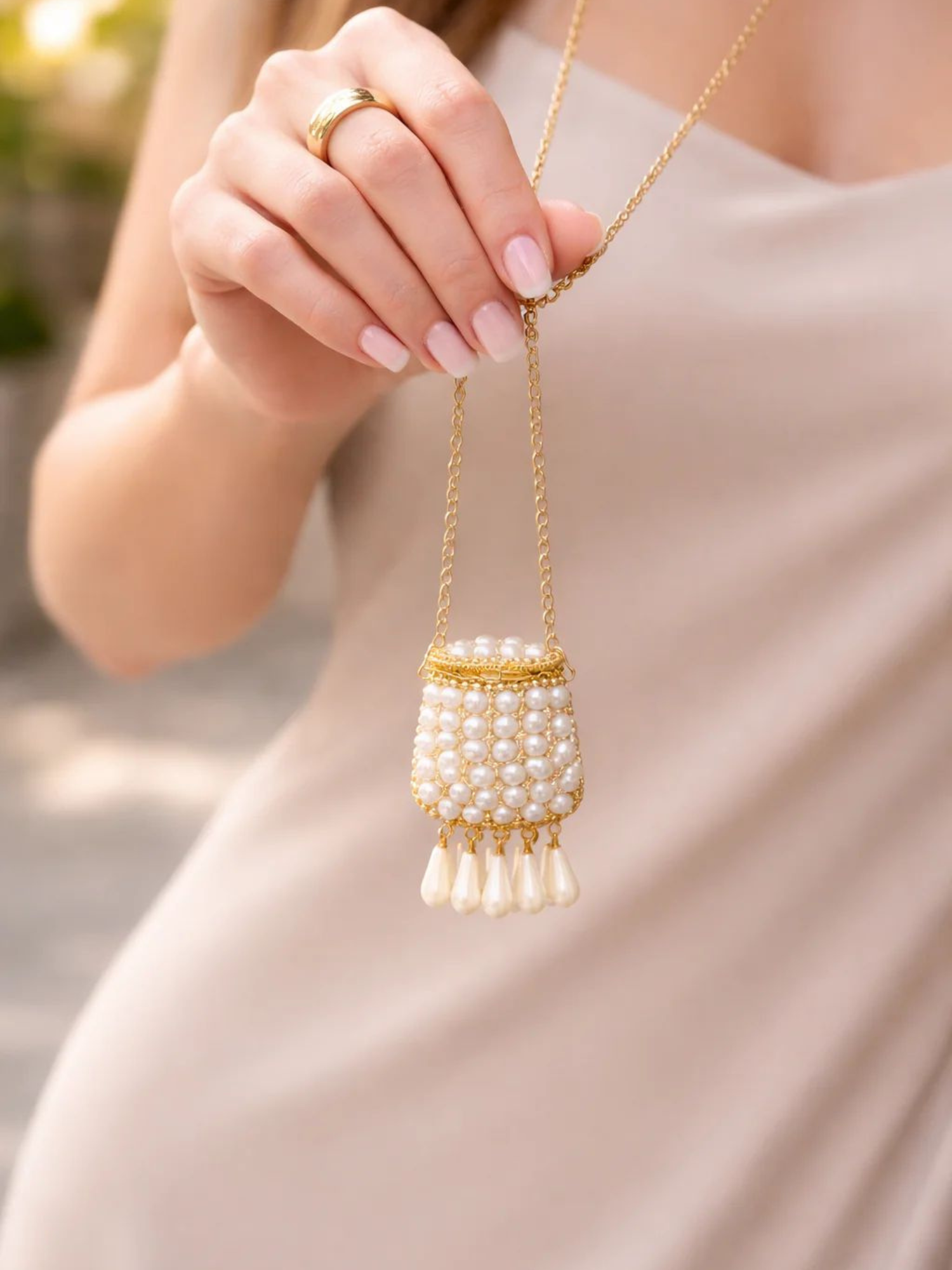 Ivory Pearl Mini Potli Bag