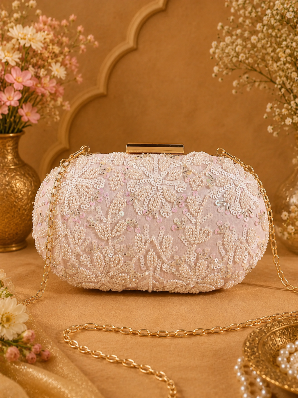 Pastel Petal Oval clutch