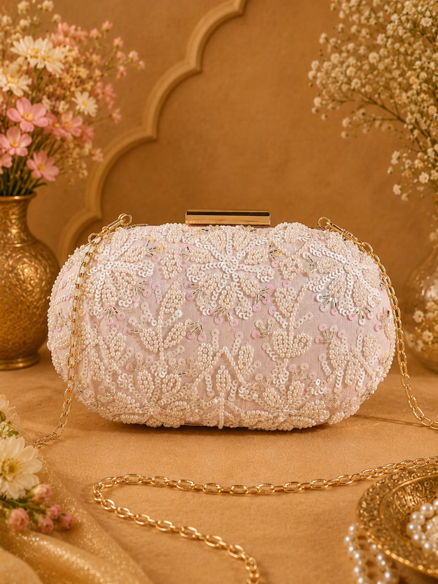 Pastel Petal Oval clutch