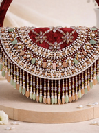 Zehra Royale Fringe Half-Moon Clutch