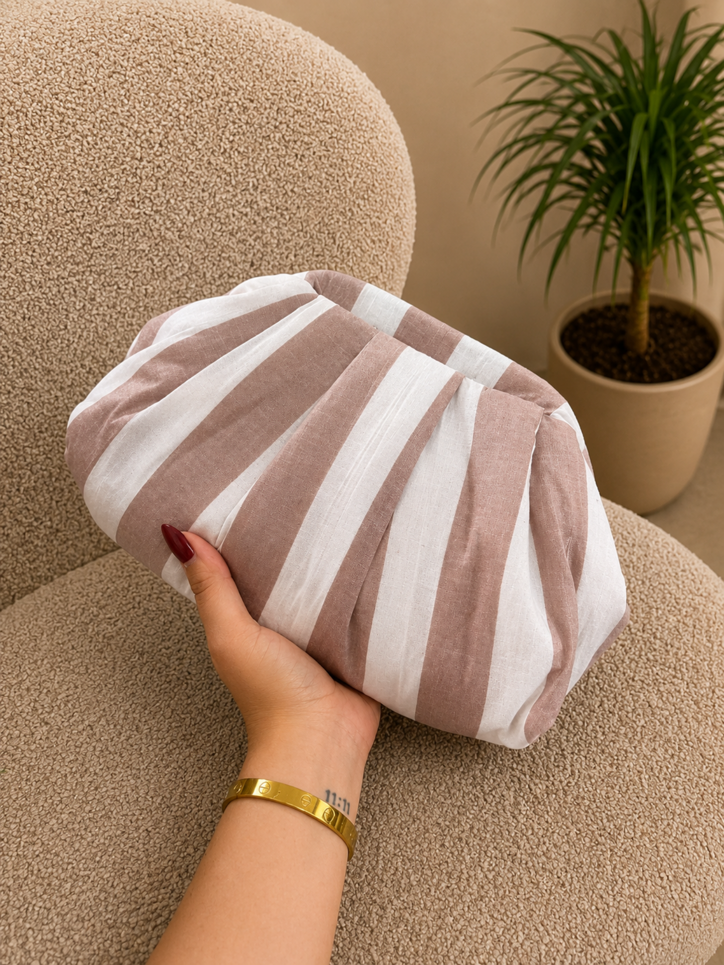 Pastel Stripe Cloud Bag