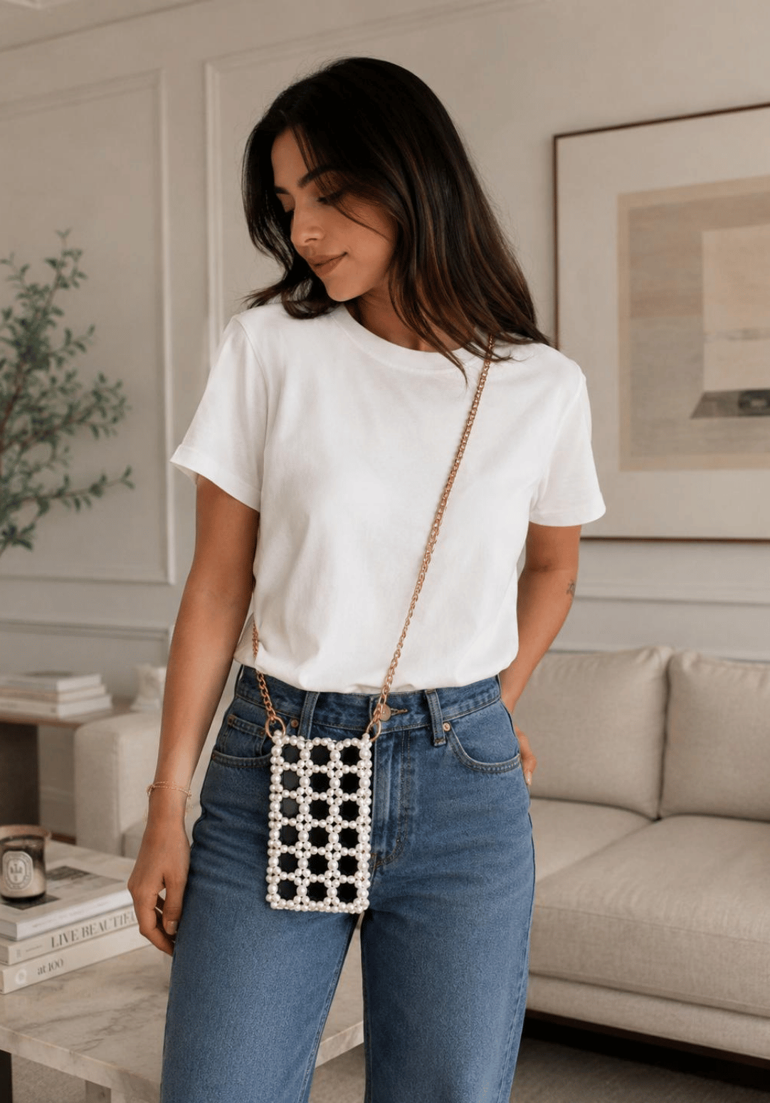 Pearl Beaded Mobile Sling