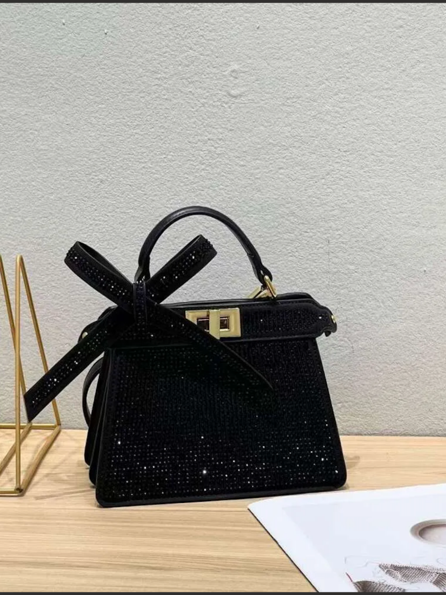 Luxe Sparkle Top-Handle Bag