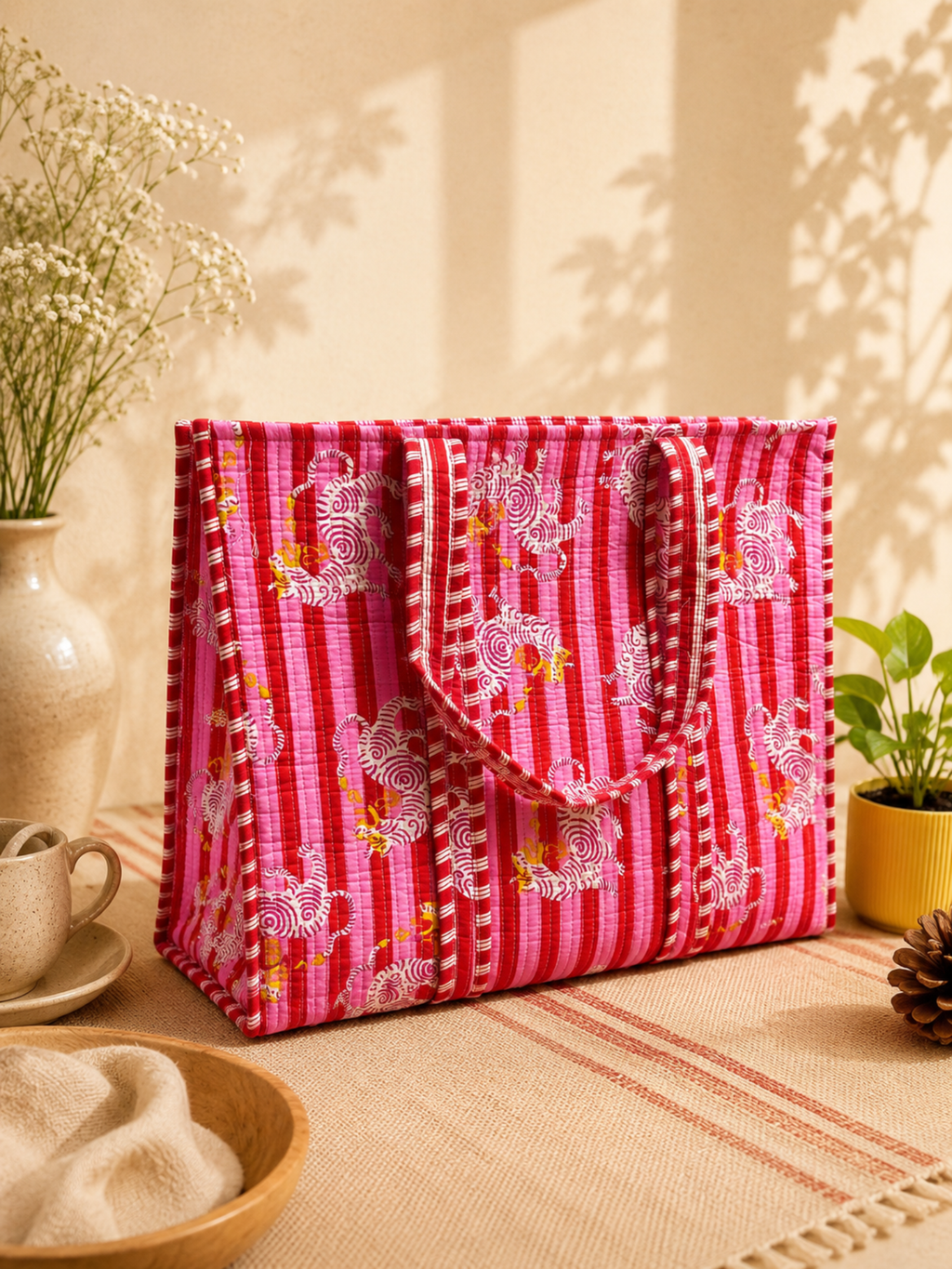 Pink Safari Quilted Tote