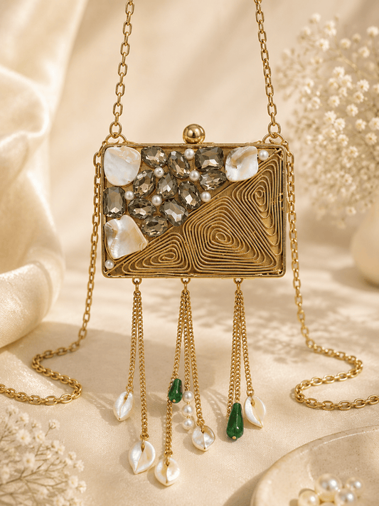 Verdant Pearl Luxe Mini Clutch
