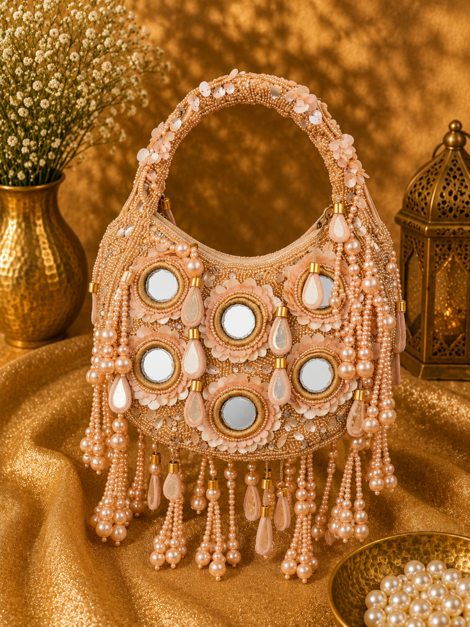 Aarzoo Mirror Pearl Handbag