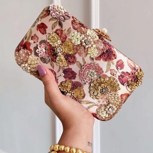 Sakura Glint Embellished Clutch