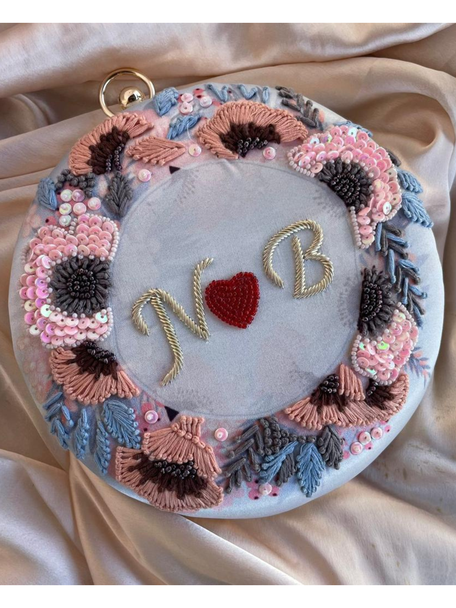 Azure Bloom Heirloom Clutch