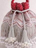 Zaira Pearl Fringe Potli Bag