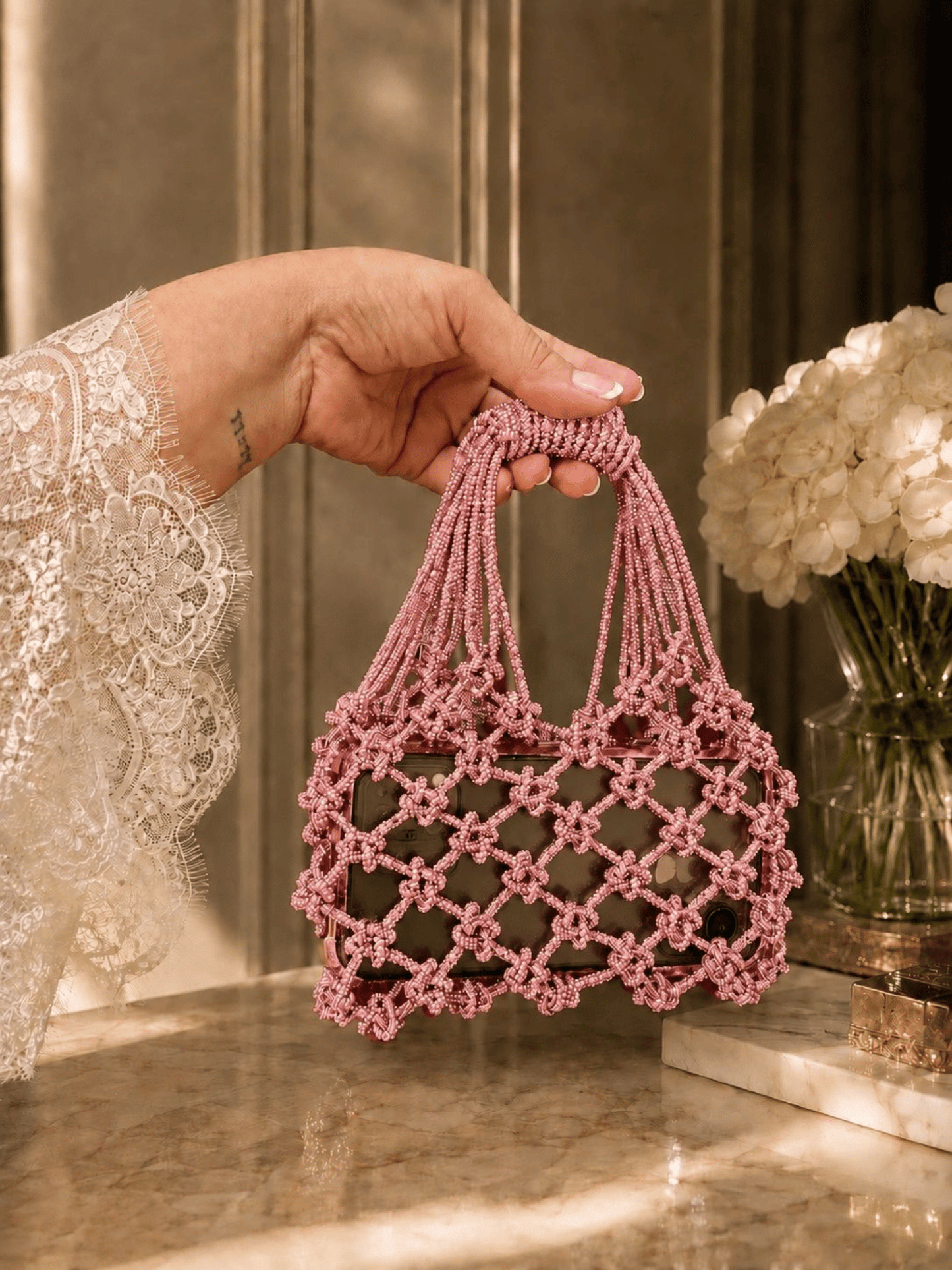 Starry Spark Rhinestone Mobile Sling